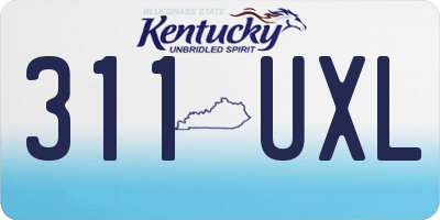 KY license plate 311UXL