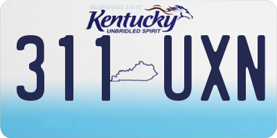 KY license plate 311UXN