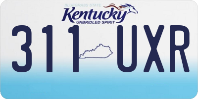 KY license plate 311UXR