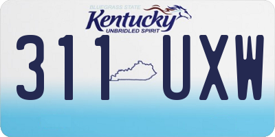 KY license plate 311UXW