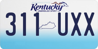 KY license plate 311UXX