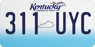 KY license plate 311UYC