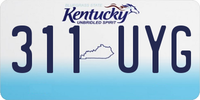 KY license plate 311UYG