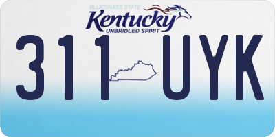 KY license plate 311UYK