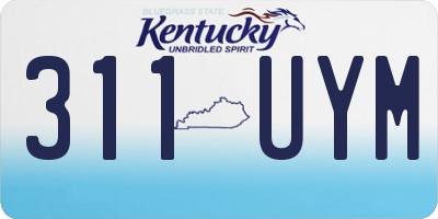 KY license plate 311UYM