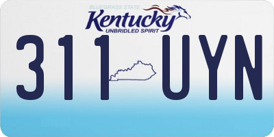KY license plate 311UYN