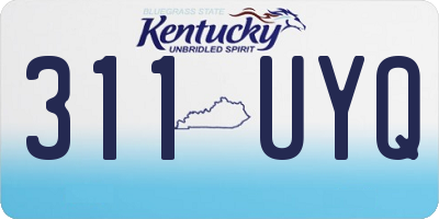 KY license plate 311UYQ