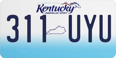 KY license plate 311UYU