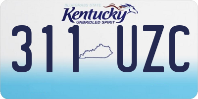 KY license plate 311UZC