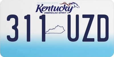 KY license plate 311UZD