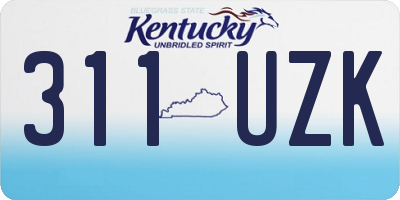 KY license plate 311UZK