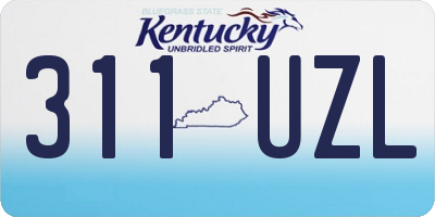 KY license plate 311UZL
