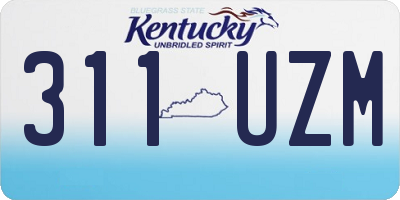 KY license plate 311UZM