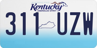 KY license plate 311UZW