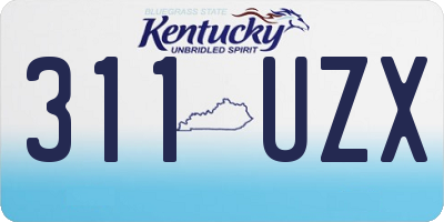 KY license plate 311UZX