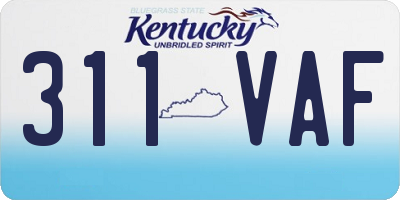 KY license plate 311VAF