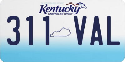 KY license plate 311VAL