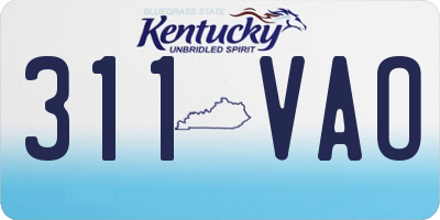 KY license plate 311VAO