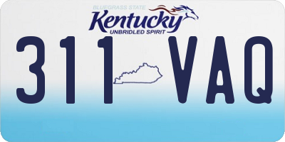 KY license plate 311VAQ
