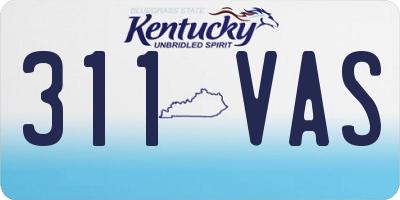 KY license plate 311VAS
