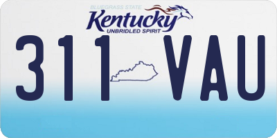 KY license plate 311VAU