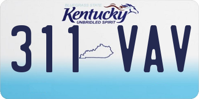 KY license plate 311VAV