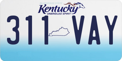 KY license plate 311VAY