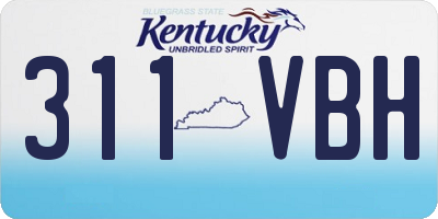 KY license plate 311VBH