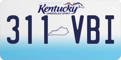KY license plate 311VBI