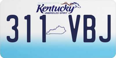 KY license plate 311VBJ