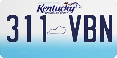 KY license plate 311VBN