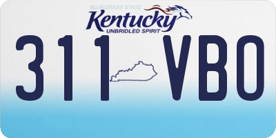 KY license plate 311VBO