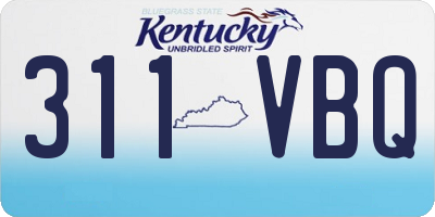 KY license plate 311VBQ