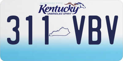 KY license plate 311VBV