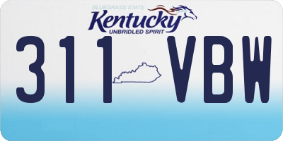 KY license plate 311VBW