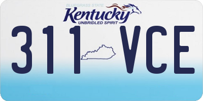 KY license plate 311VCE