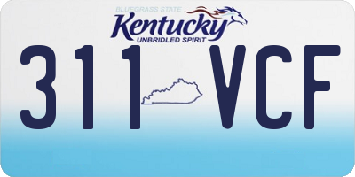 KY license plate 311VCF