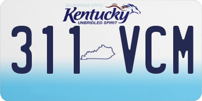 KY license plate 311VCM