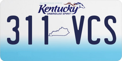 KY license plate 311VCS