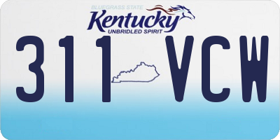 KY license plate 311VCW