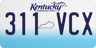 KY license plate 311VCX
