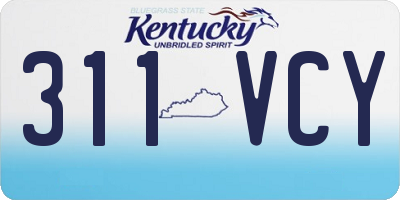 KY license plate 311VCY