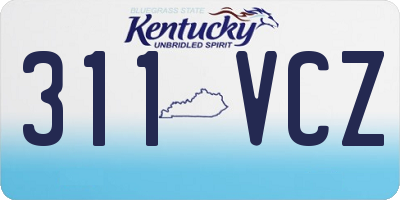 KY license plate 311VCZ
