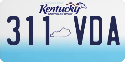 KY license plate 311VDA