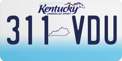 KY license plate 311VDU
