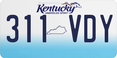 KY license plate 311VDY