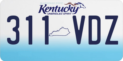 KY license plate 311VDZ