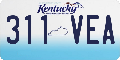 KY license plate 311VEA