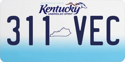 KY license plate 311VEC