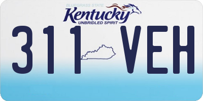 KY license plate 311VEH